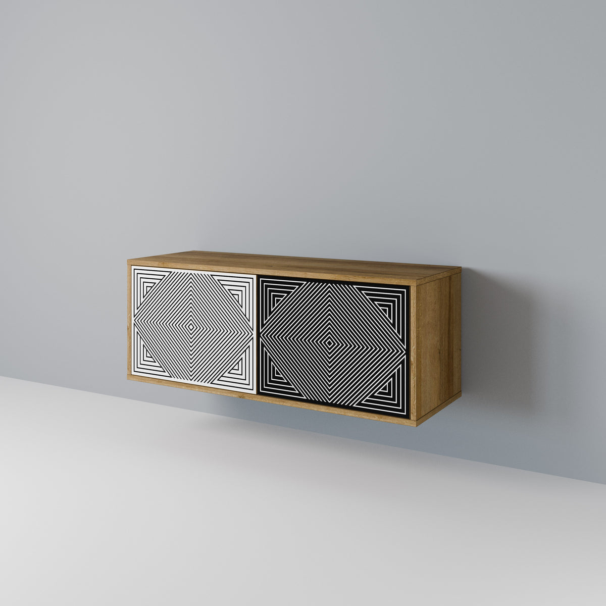 POLYGON ILLUSION Kompaktní dvoudveřový TV stolek