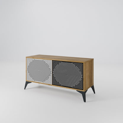POLYGON ILLUSION Kompaktní dvoudveřový TV stolek