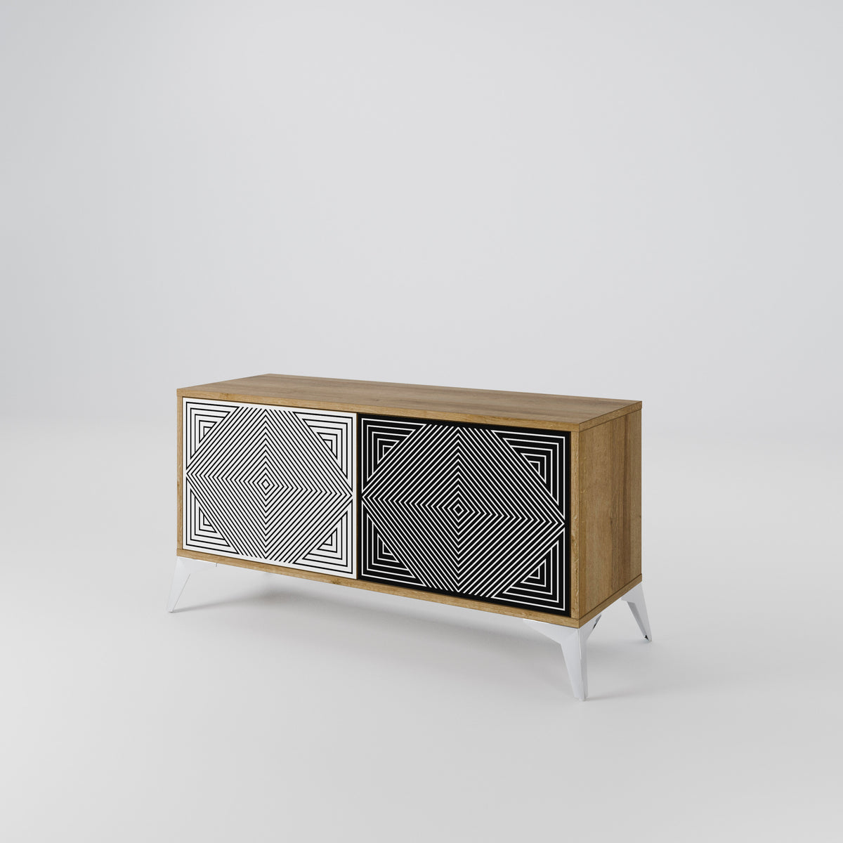 POLYGON ILLUSION Kompaktní dvoudveřový TV stolek