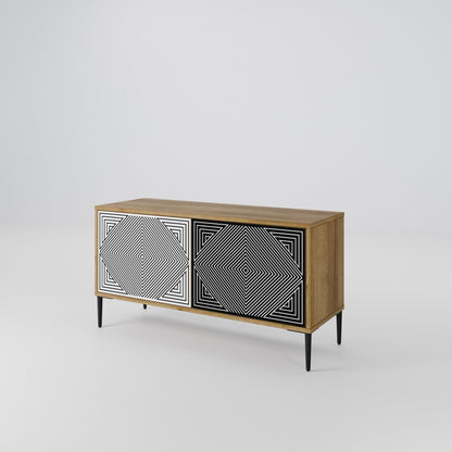 POLYGON ILLUSION Kompaktní dvoudveřový TV stolek