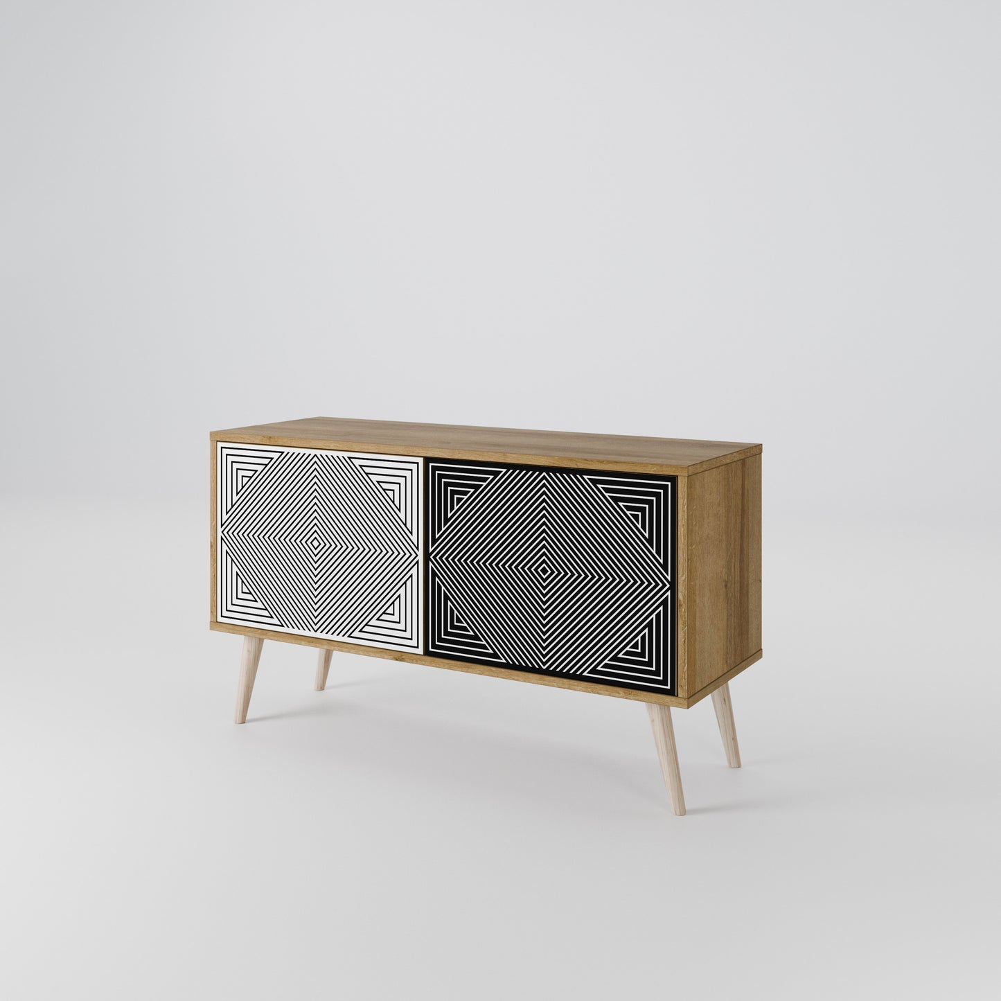 POLYGON ILLUSION Kompaktní dvoudveřový TV stolek