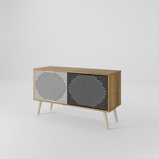 POLYGON ILLUSION Kompaktní dvoudveřový TV stolek