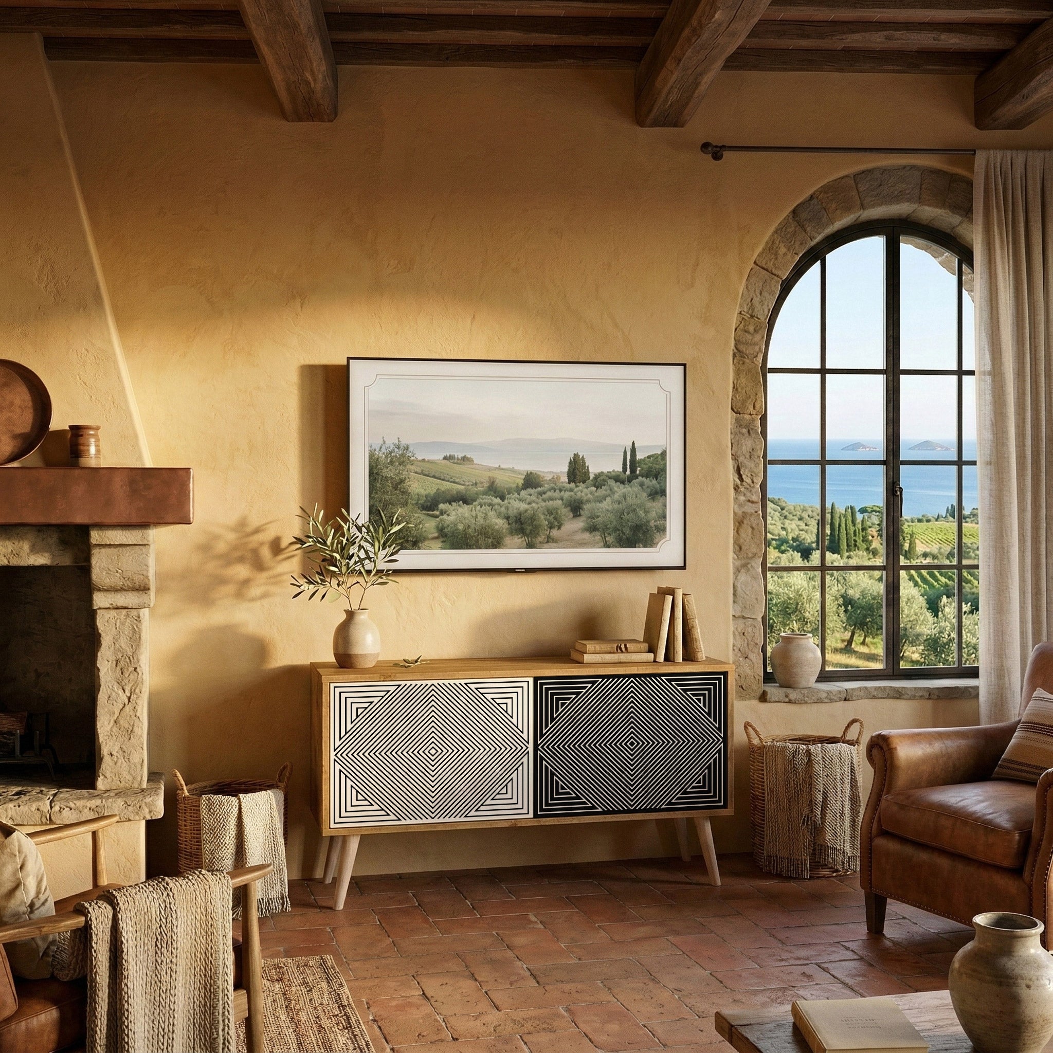 POLYGON ILLUSION Kompaktní dvoudveřový TV stolek