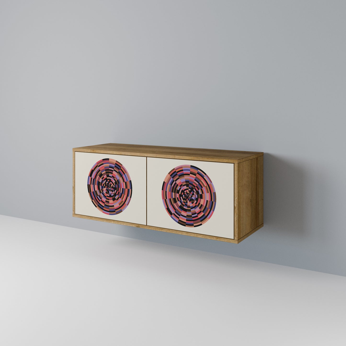 BROWN CIRCLES Kompaktní dvoudveřový TV stolek
