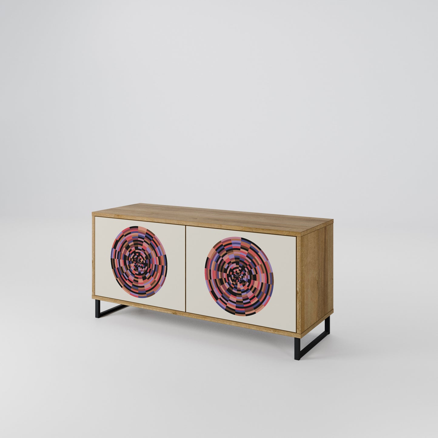 BROWN CIRCLES Kompaktní dvoudveřový TV stolek