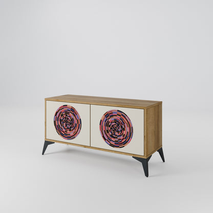 BROWN CIRCLES Kompaktní dvoudveřový TV stolek