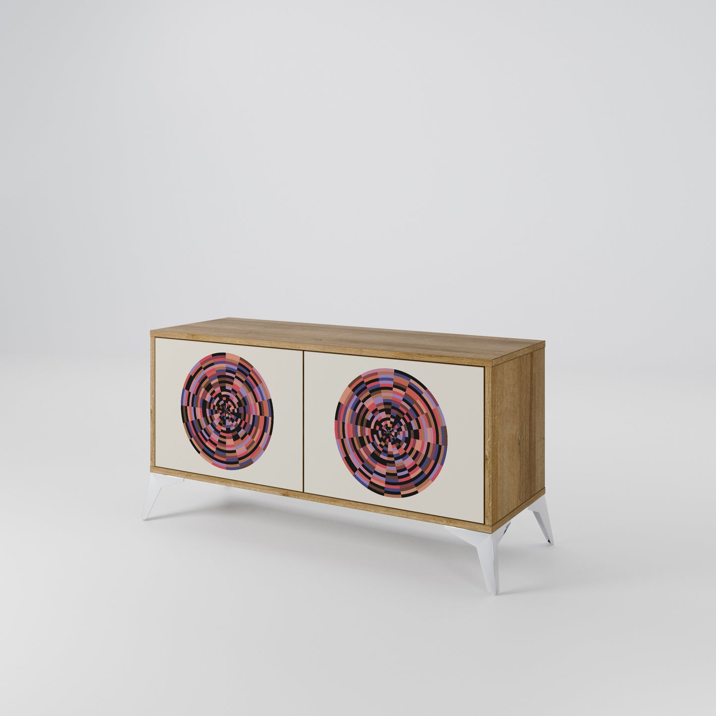 BROWN CIRCLES Kompaktní dvoudveřový TV stolek