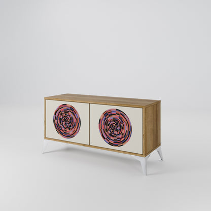 BROWN CIRCLES Kompaktní dvoudveřový TV stolek