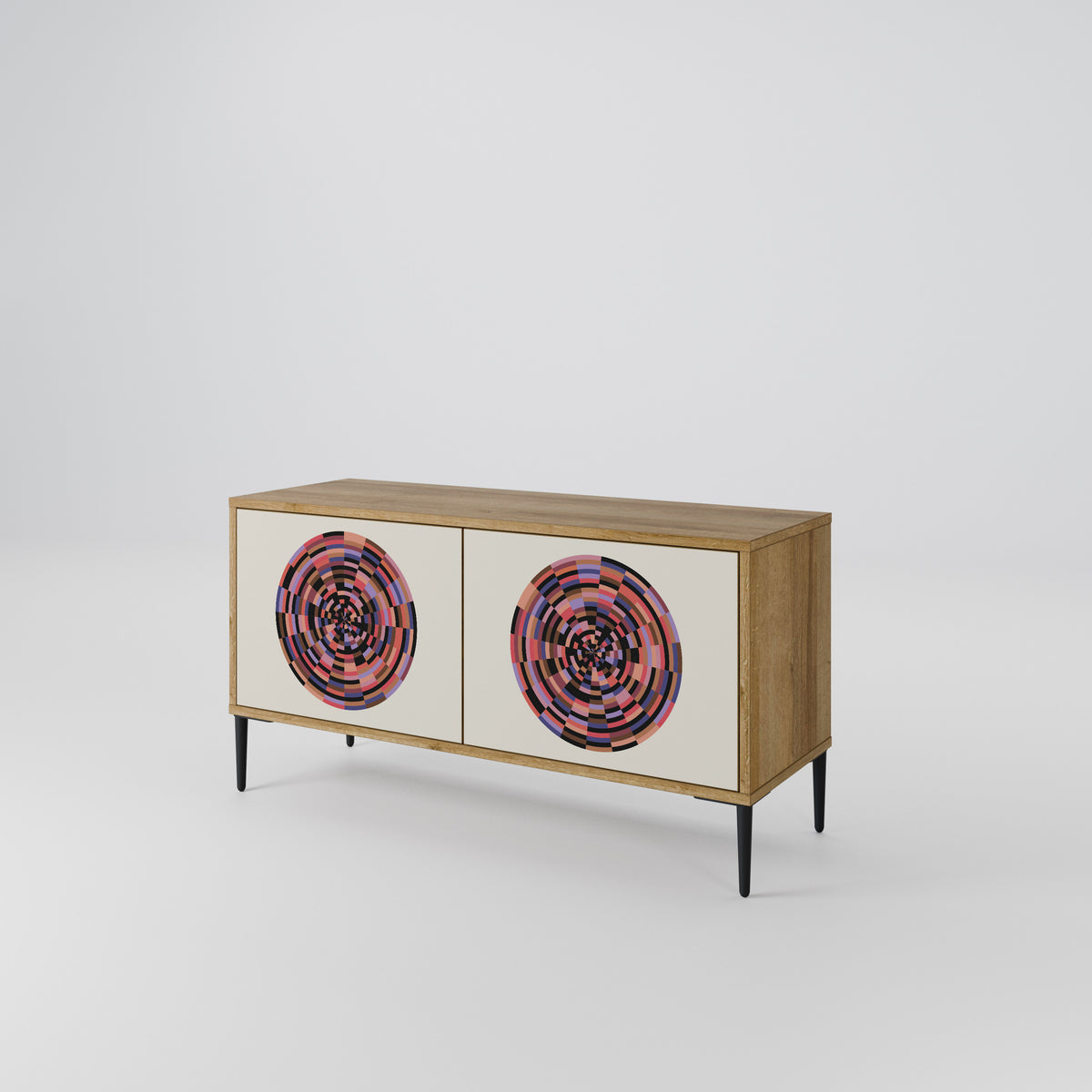 BROWN CIRCLES Kompaktní dvoudveřový TV stolek