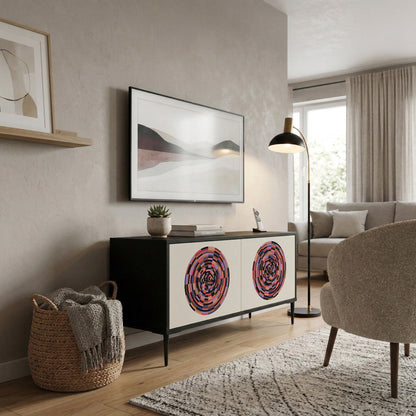 BROWN CIRCLES Kompaktní dvoudveřový TV stolek
