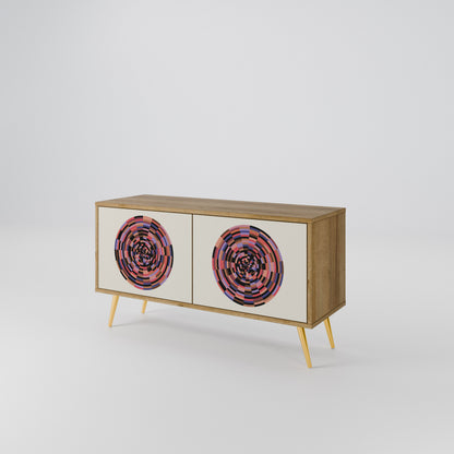 BROWN CIRCLES Kompaktní dvoudveřový TV stolek
