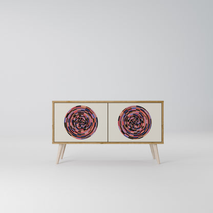 BROWN CIRCLES Kompaktní dvoudveřový TV stolek