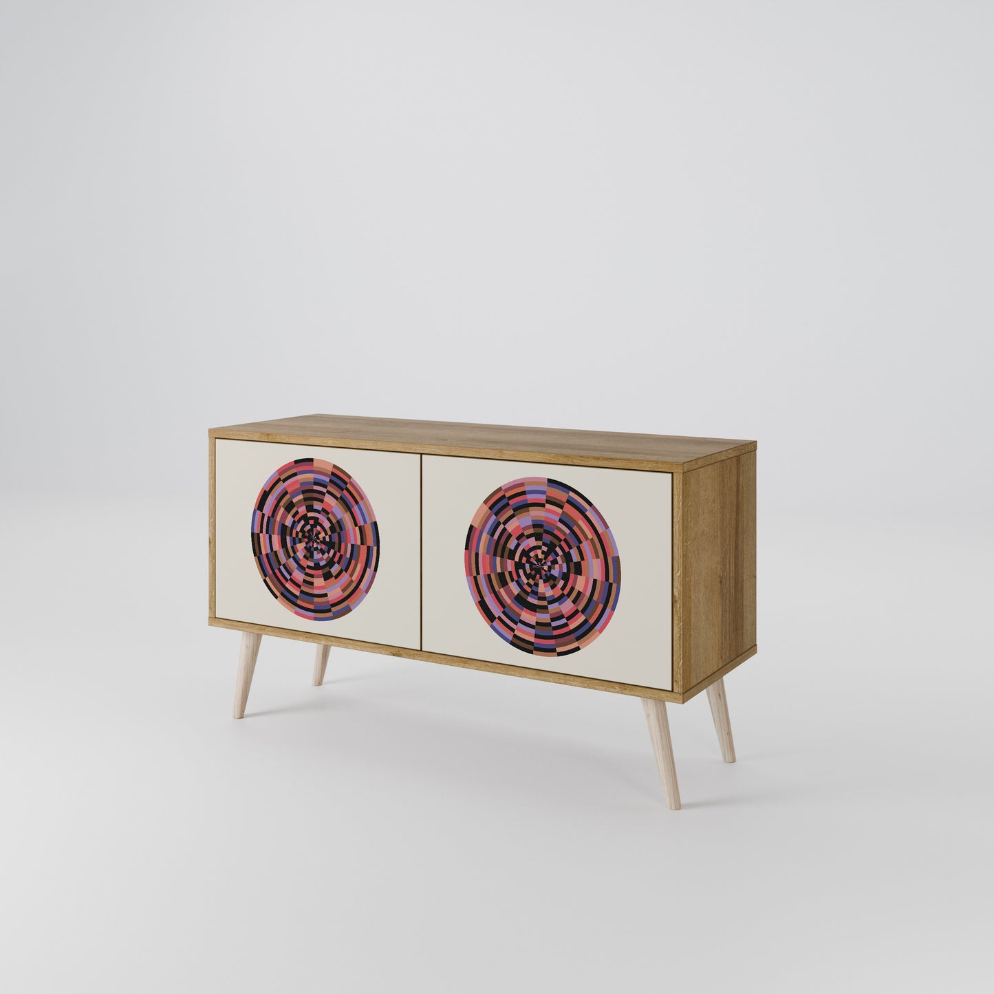 BROWN CIRCLES Kompaktní dvoudveřový TV stolek