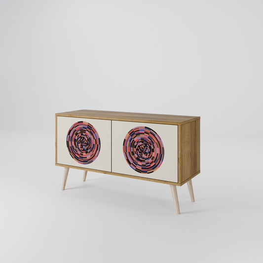 BROWN CIRCLES Kompaktní dvoudveřový TV stolek