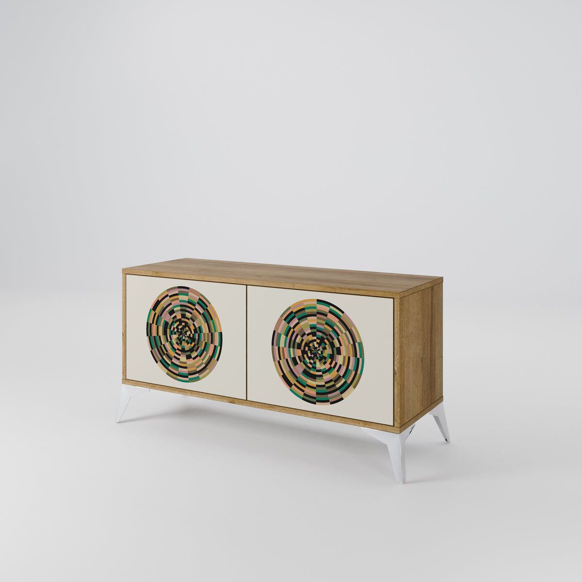 GREEN CIRCLES Kompaktní dvoudveřový TV stolek