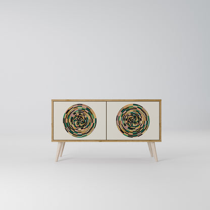 GREEN CIRCLES Kompaktní dvoudveřový TV stolek