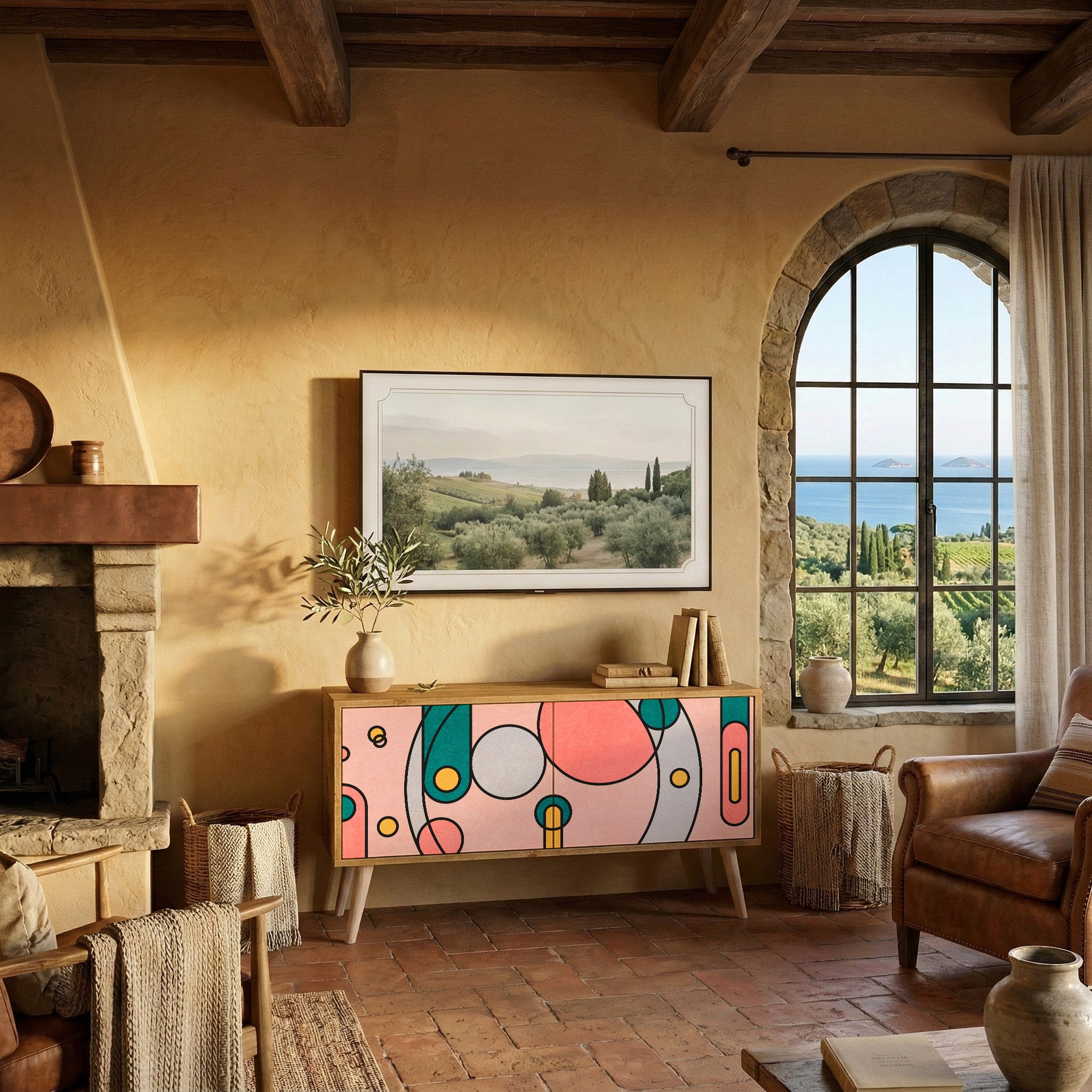 GOSSAMER ECHOES Kompaktní dvoudveřový TV stolek