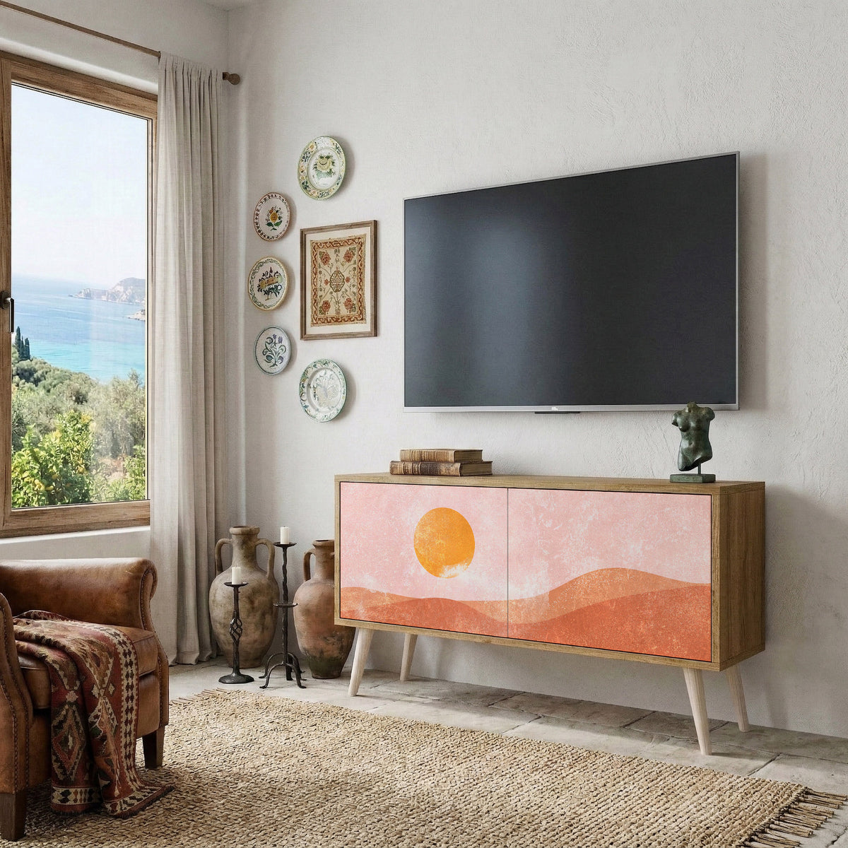 LUMINOUS SUNLIGHT Kompaktní dvoudveřový TV stolek