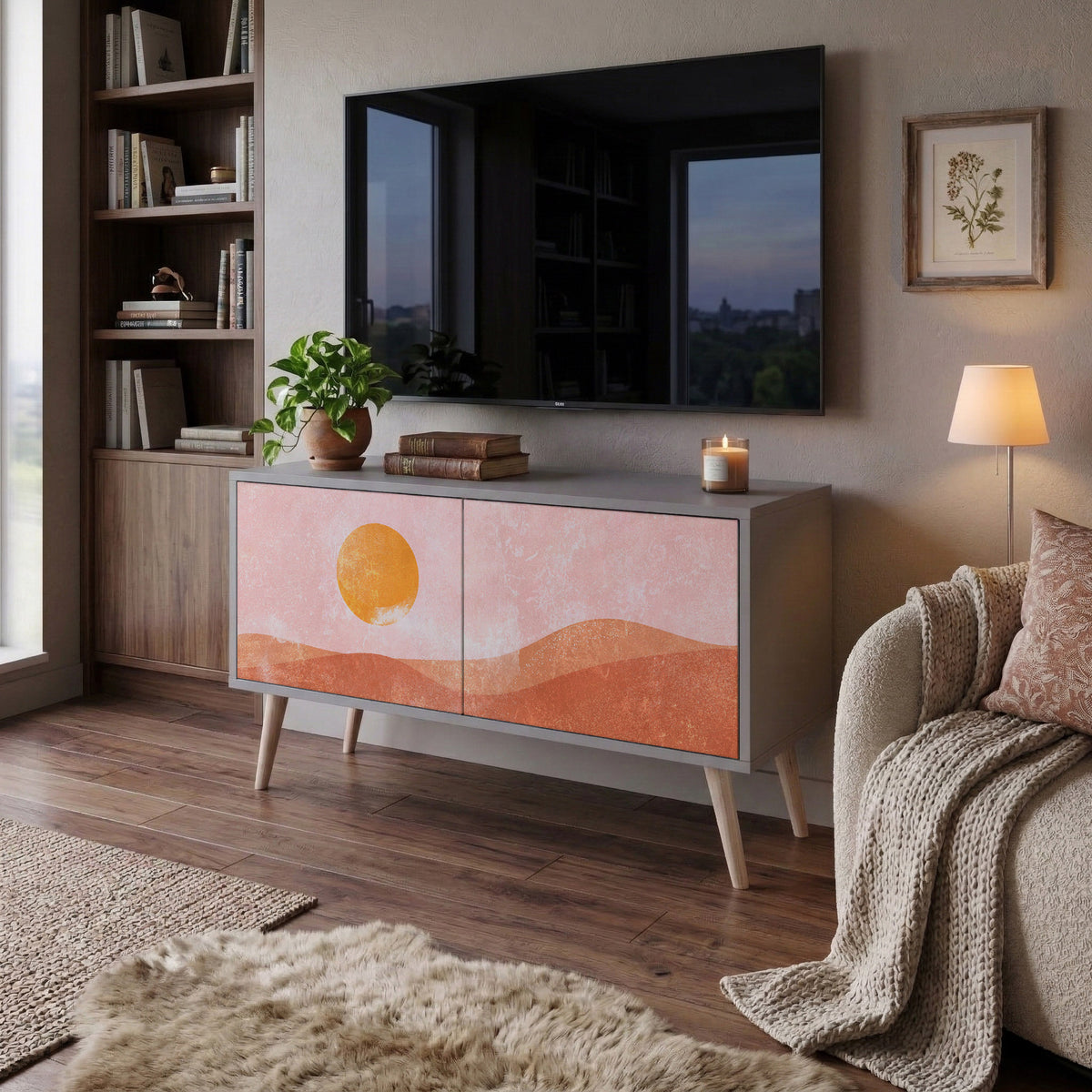LUMINOUS SUNLIGHT Kompaktní dvoudveřový TV stolek