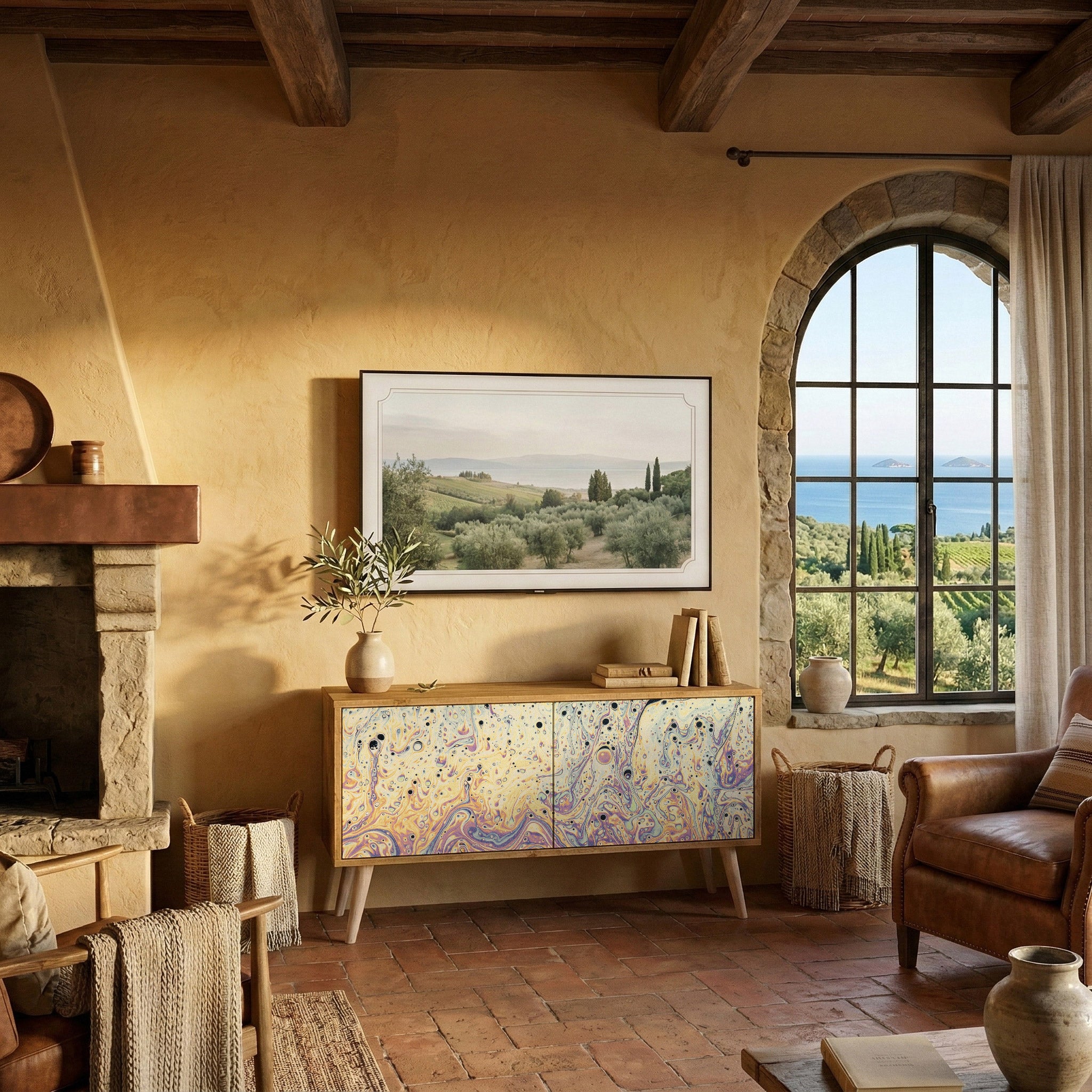 MOSAIC OF COLORS Kompaktní dvoudveřový TV stolek