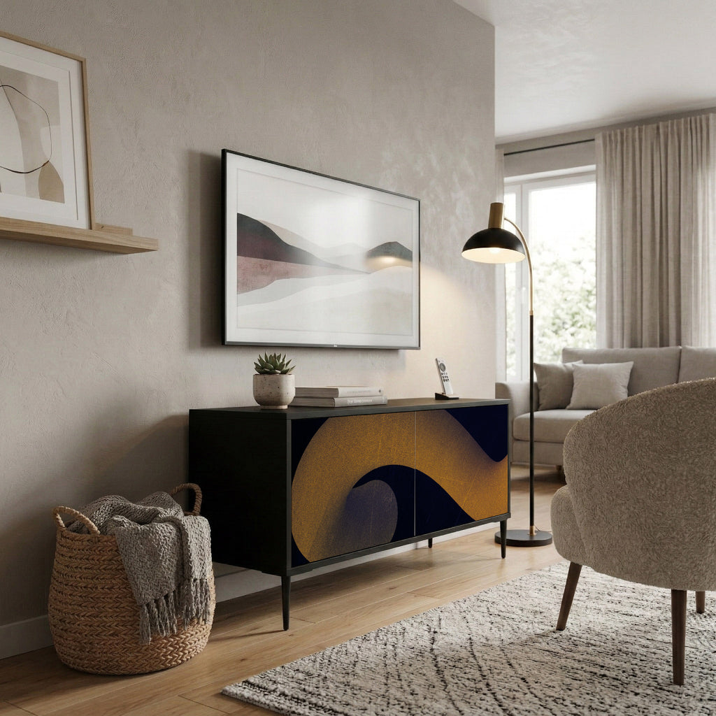 HOLLOW TIME Kompaktní dvoudveřový TV stolek