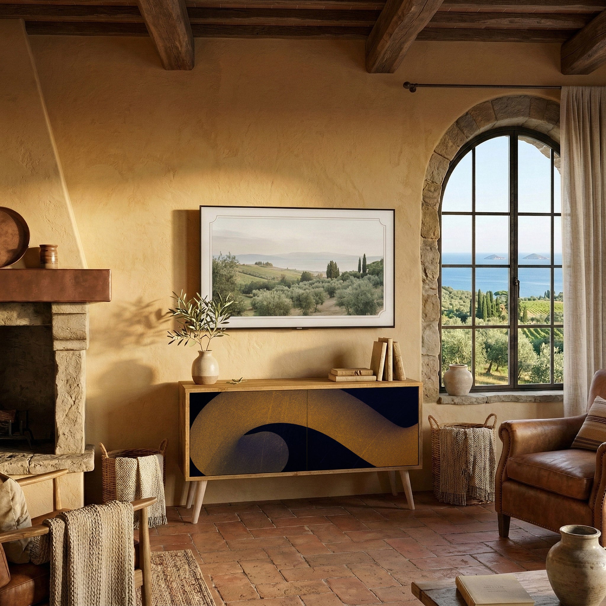 HOLLOW TIME Kompaktní dvoudveřový TV stolek