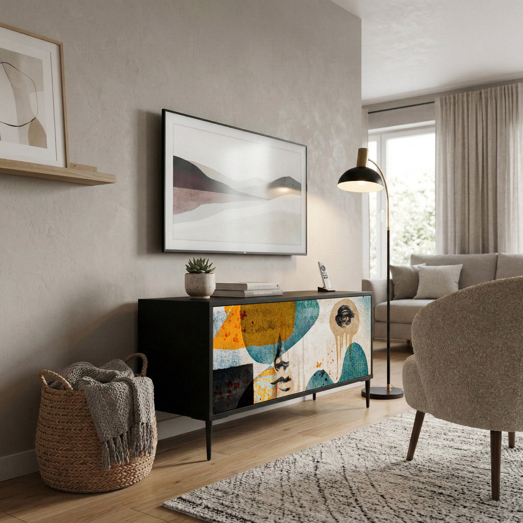 ABSTRACT FACES Kompaktní dvoudveřový TV stolek