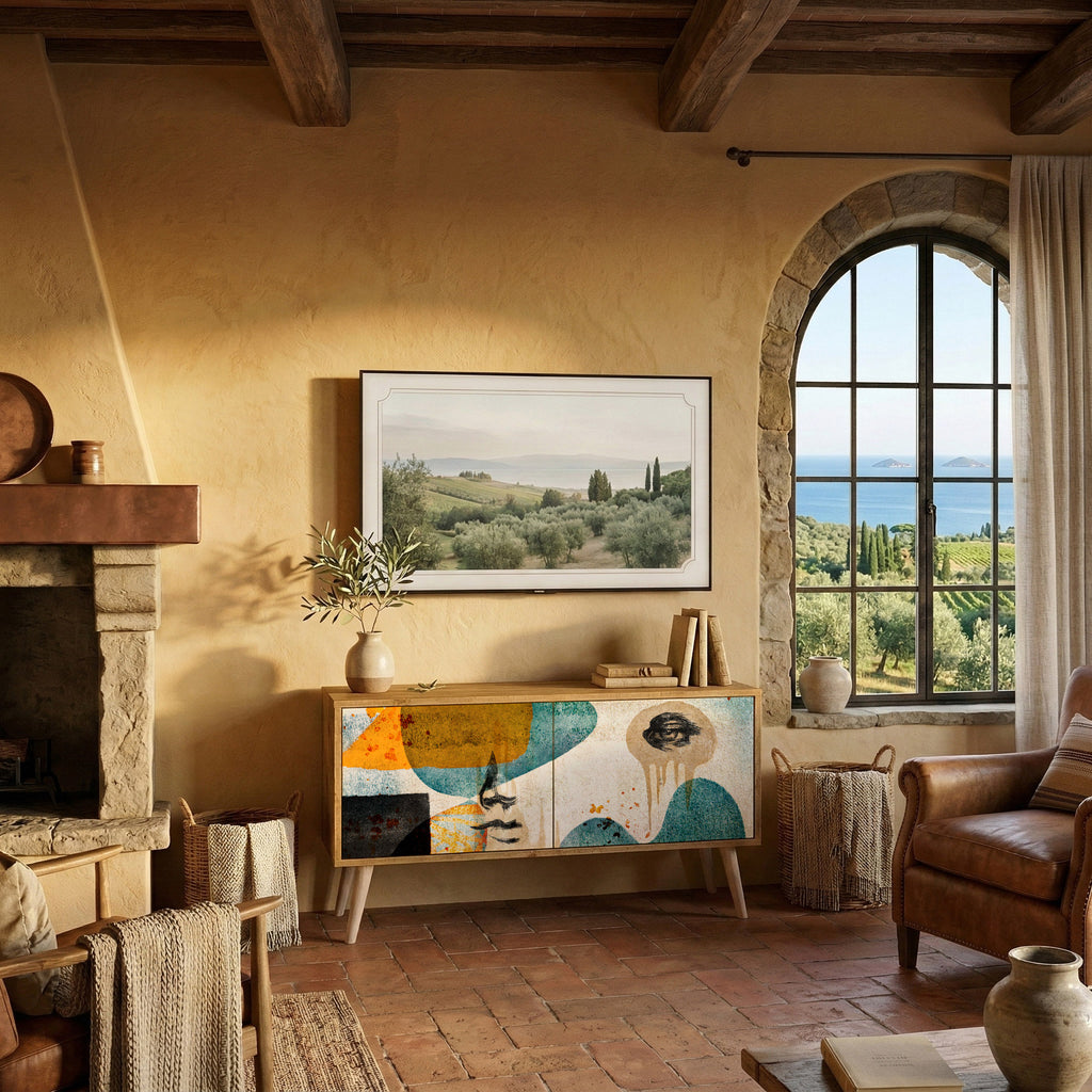 ABSTRACT FACES Kompaktní dvoudveřový TV stolek