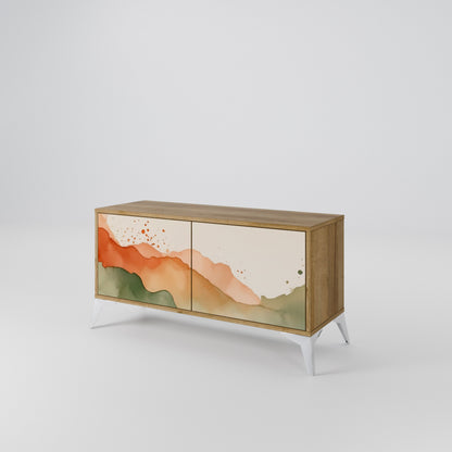 WATERCOLOUR PEAKS Kompaktní dvoudveřový TV stolek
