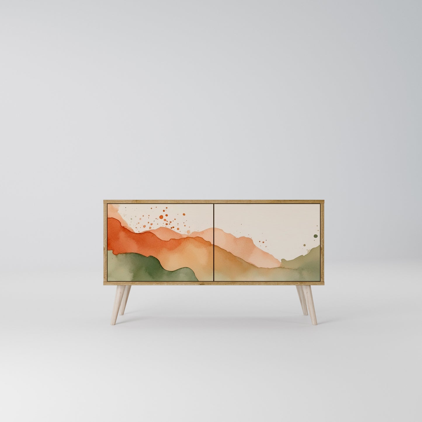 WATERCOLOUR PEAKS Kompaktní dvoudveřový TV stolek