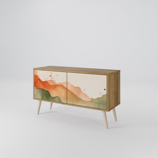 WATERCOLOUR PEAKS Kompaktní dvoudveřový TV stolek