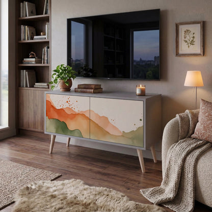 WATERCOLOUR PEAKS Kompaktní dvoudveřový TV stolek
