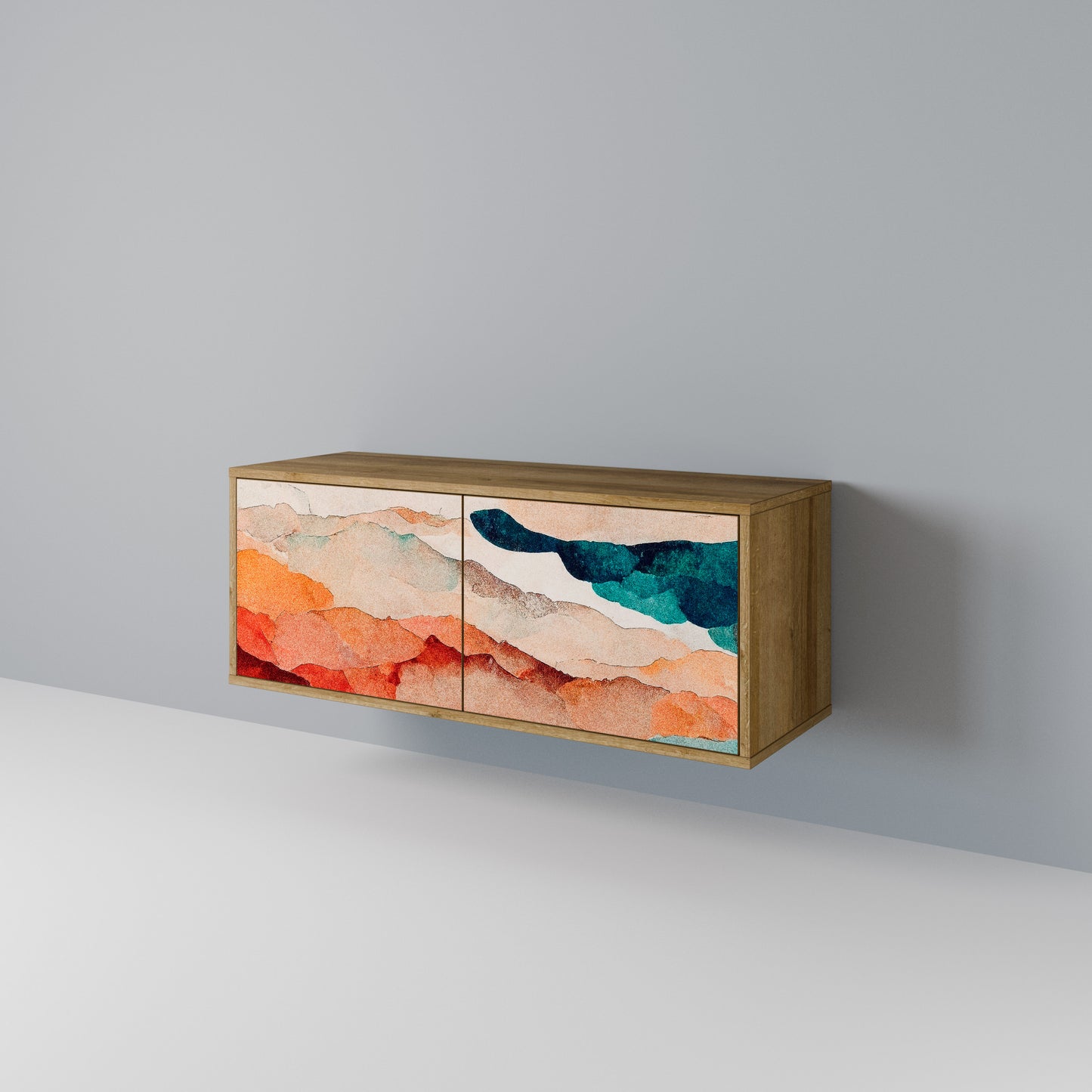 ABSTRACT LANDSCAPE Kompaktní dvoudveřový TV stolek