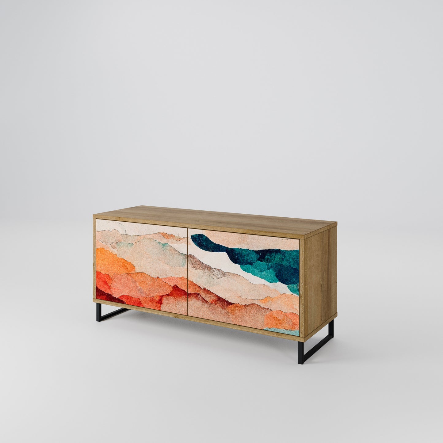 ABSTRACT LANDSCAPE Kompaktní dvoudveřový TV stolek