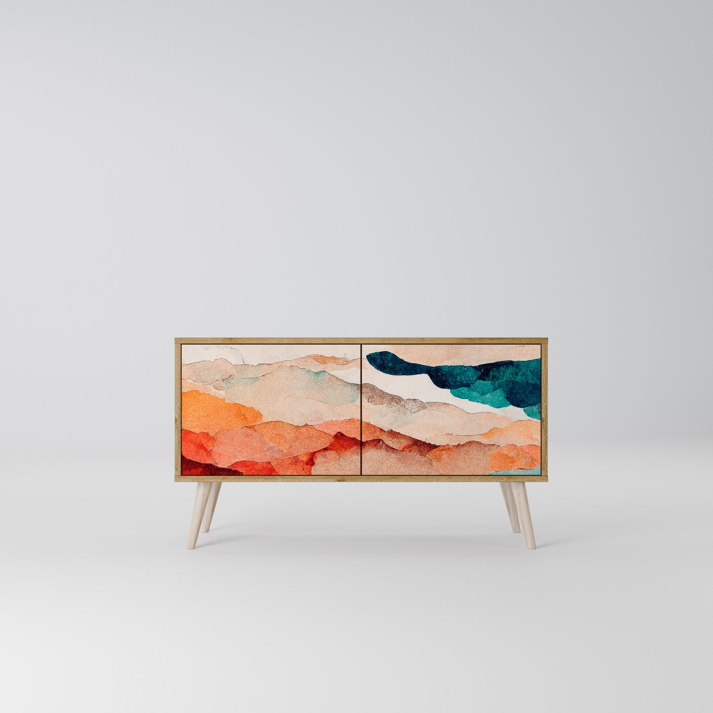 ABSTRACT LANDSCAPE Kompaktní dvoudveřový TV stolek