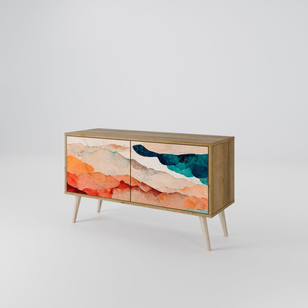 ABSTRACT LANDSCAPE Kompaktní dvoudveřový TV stolek