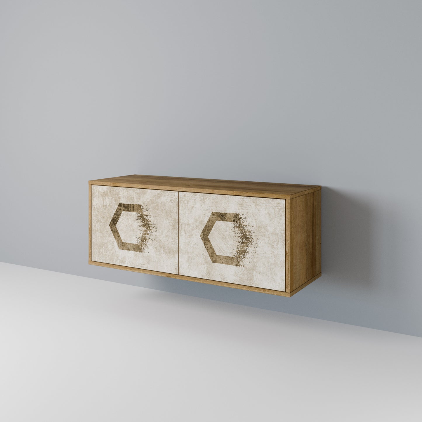 HEXAGONAL SHAPES Kompaktní dvoudveřový TV stolek
