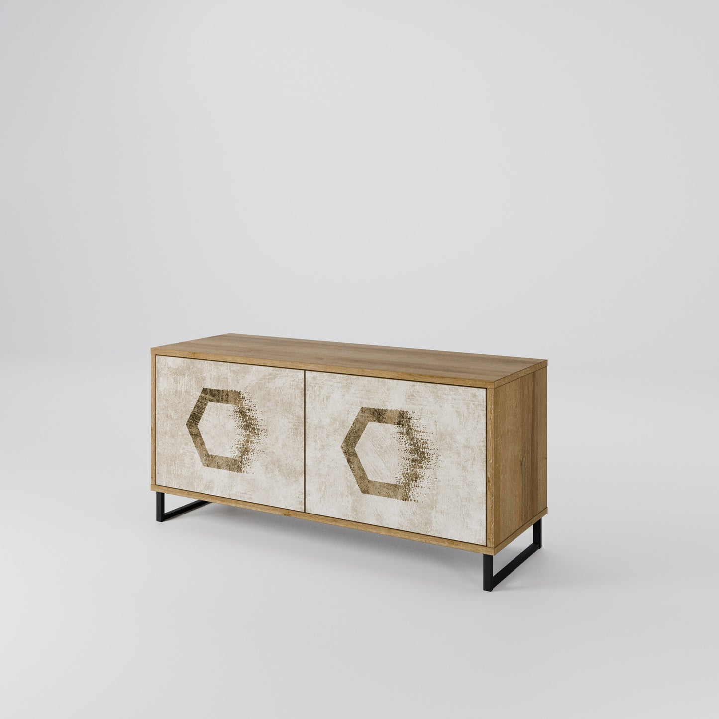HEXAGONAL SHAPES Kompaktní dvoudveřový TV stolek