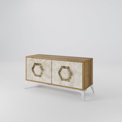 HEXAGONAL SHAPES Kompaktní dvoudveřový TV stolek