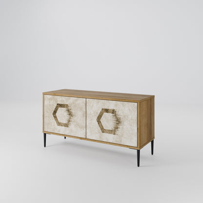 HEXAGONAL SHAPES Kompaktní dvoudveřový TV stolek