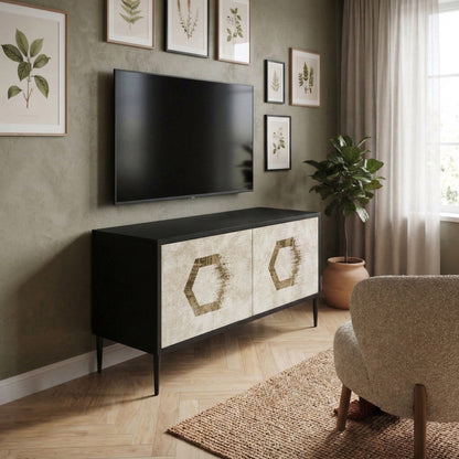 HEXAGONAL SHAPES Kompaktní dvoudveřový TV stolek