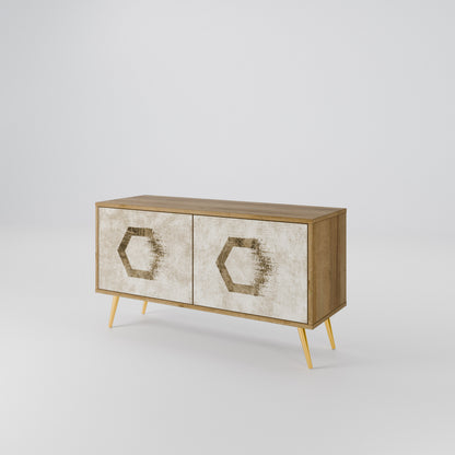 HEXAGONAL SHAPES Kompaktní dvoudveřový TV stolek