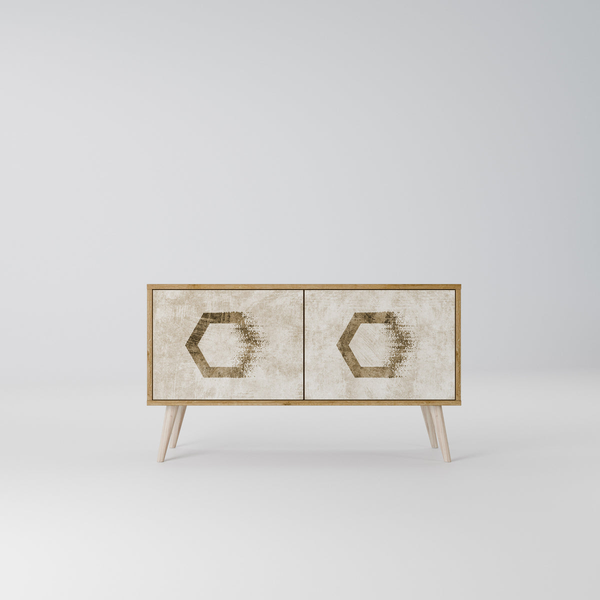 HEXAGONAL SHAPES Kompaktní dvoudveřový TV stolek