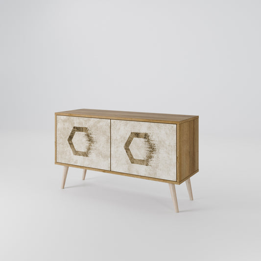 HEXAGONAL SHAPES Kompaktní dvoudveřový TV stolek