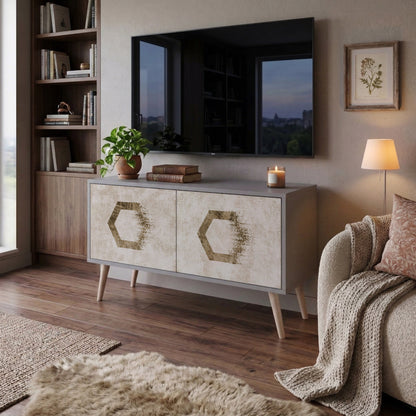 HEXAGONAL SHAPES Kompaktní dvoudveřový TV stolek