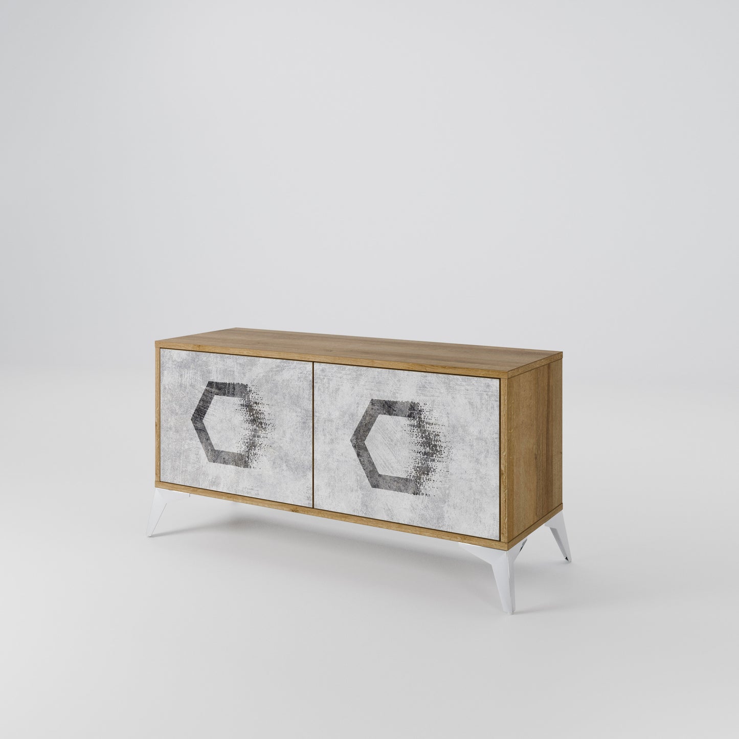 HEXAGONAL FIGURES Kompaktní dvoudveřový TV stolek