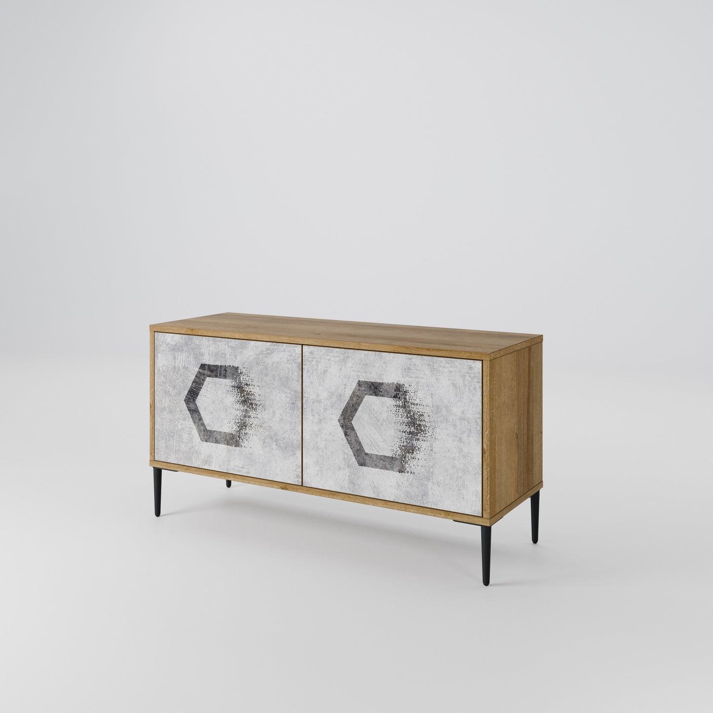 HEXAGONAL FIGURES Kompaktní dvoudveřový TV stolek