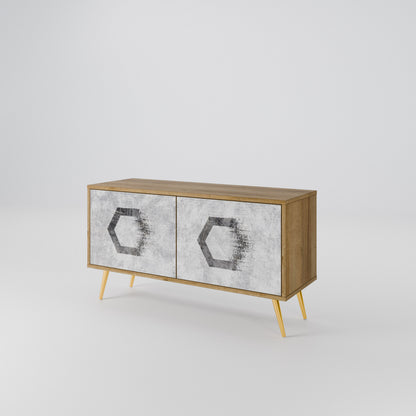 HEXAGONAL FIGURES Kompaktní dvoudveřový TV stolek