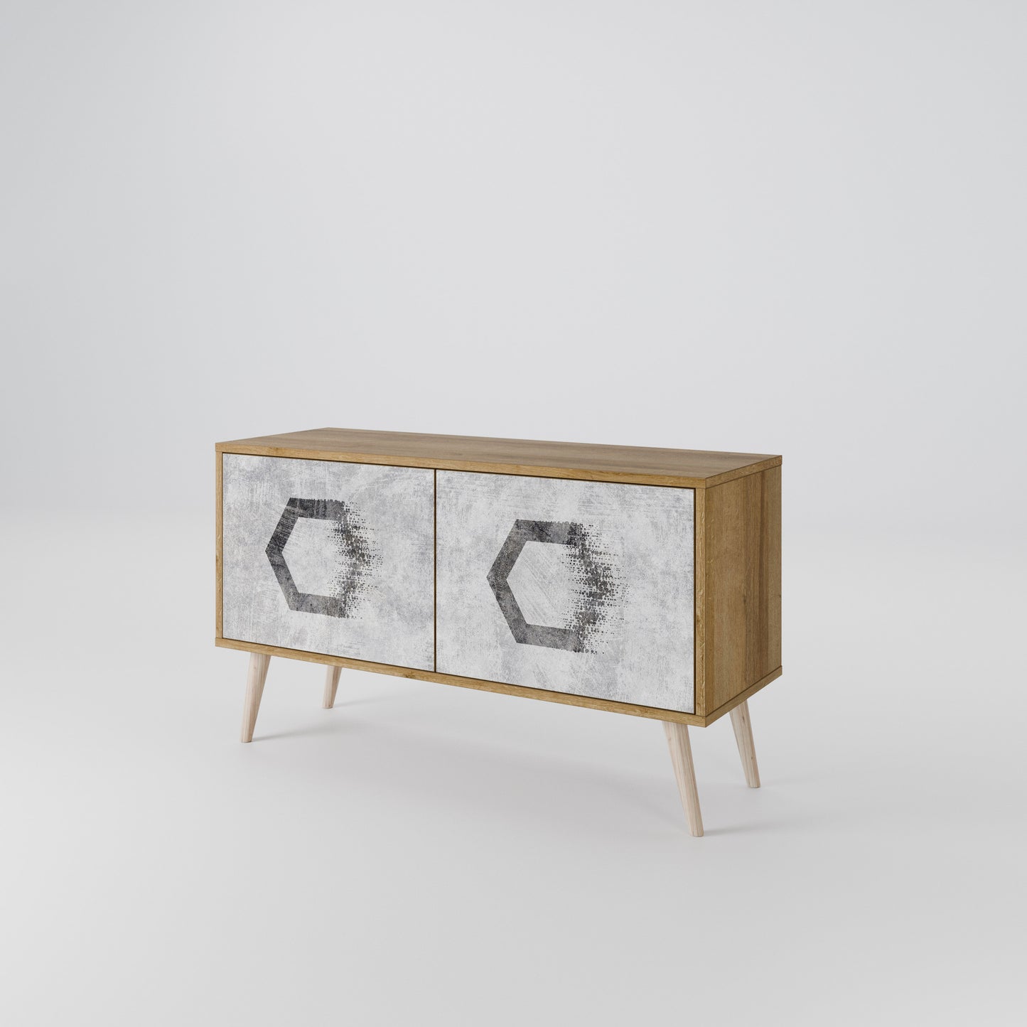 HEXAGONAL FIGURES Kompaktní dvoudveřový TV stolek