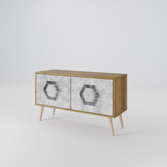 HEXAGONAL FIGURES Kompaktní dvoudveřový TV stolek